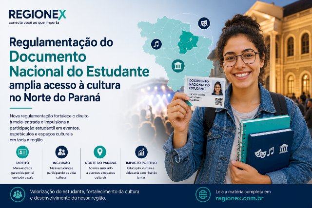 Regulamentação do Documento Nacional do Estudante amplia acesso à cultura no Norte do Paraná